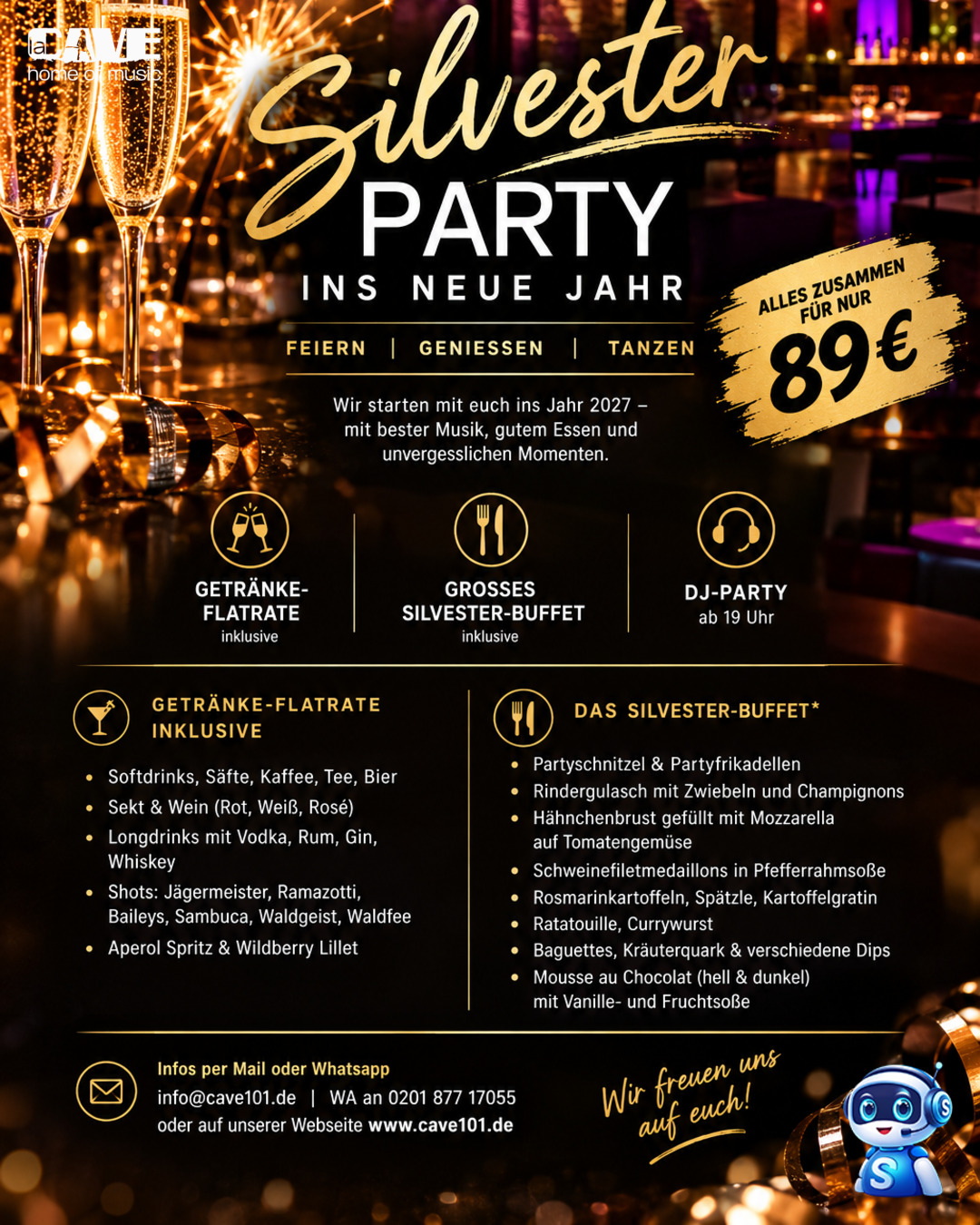 Silvesterparty 2026/2027 im la CAVE Essen